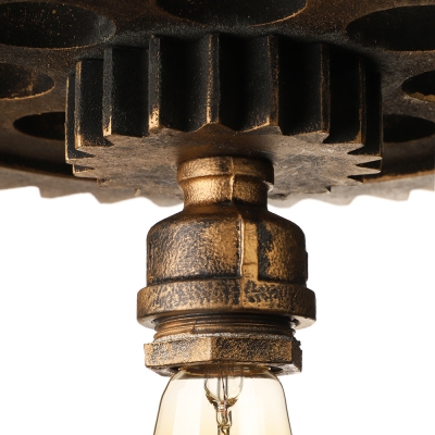 Vintage Style Single Light Industrial Pendant Light in Old Bronze Finish