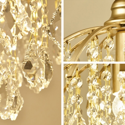 Luxurious Orb Pendant Light Metal 1 Light Gold Mini Chandelier with Clear Crystal for Restaurant