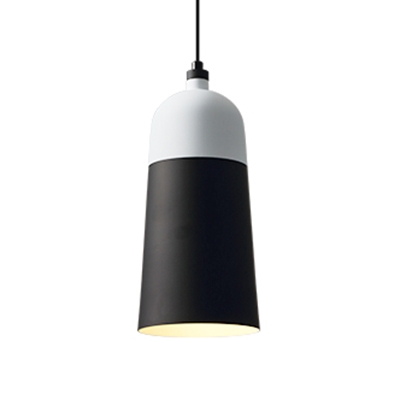 Nordic Cylinder/Dome Shade Hanging Light for Dining Room Metal 1 Head Pendant Lamp in Black