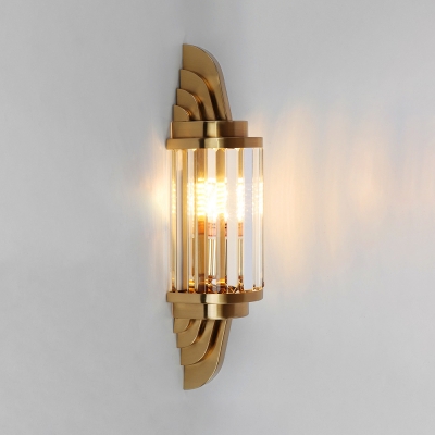 Traditional Candle Wall Light Metal & Striking Crystal Wall Lamp in Gold for Corridor Stair