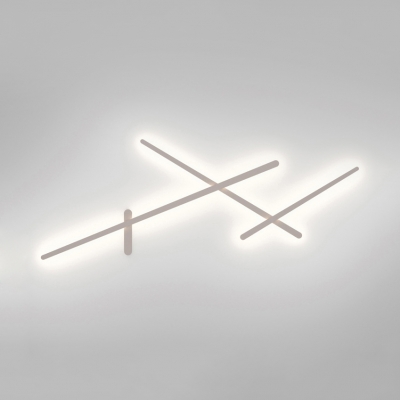White Crossed Lines Sconce Lighting Simple Acrylic Shade 3/4 Lights Wall Lamp for Restaurant