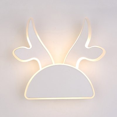 Modern Style Animal Horn Wall Light Acrylic LED Sconce Light in Warm/White for Child Bedroom