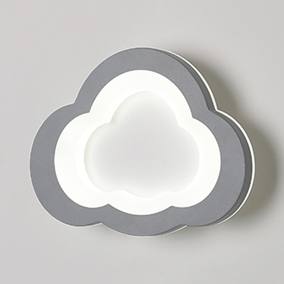 Simple Style Cloud/Heart Wall Light Acrylic Gray/White LED Sconce Light in Warm/White for Hallway