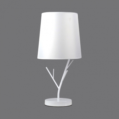 Branch Base Standing Desk Lamp Modern Fabric Shade 1 Light Table Lamp in Black/White