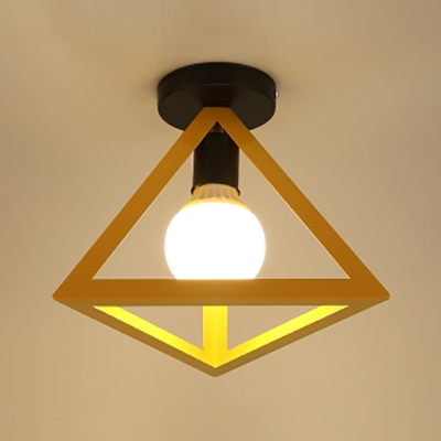Metal Triangle Shade Ceiling Mount Light 1 Light Simple Style Ceiling Lamp for Bathroom Foyer