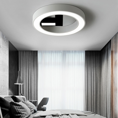 Metal Clock LED Flush Mount Light Living Room Modern Stepless Dimming/White Ceiling Fixture for Dining Room