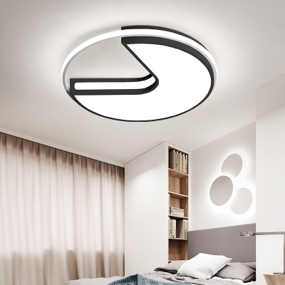 Nordic Style Circle Ceiling Mount Light Aluminum Stepless Dimming/Warm/White for Balcony