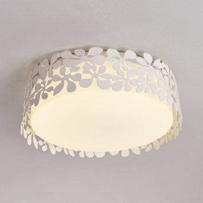 Petal Child Bedroom Flush Ceiling Light Acrylic Metal Lovely Third Gear/White LED Ceiling Lamp