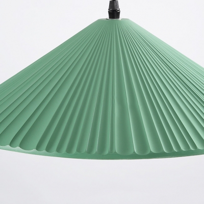 Ribbed Resin Conical Hanging Light for Dining Room Nordic Style Single Pendant Lighting in Black/Gray/Green/White