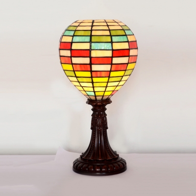 Tiffany Balloon Shape Table Light Stained Glass One Head Night Light for Study Room