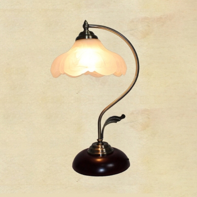 Working Vintage Brown Wide Desk Lamp with Wide Shade Lighting Desk Office