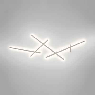 White Crossed Lines Sconce Lighting Simple Acrylic Shade 3/4 Lights Wall Lamp for Restaurant