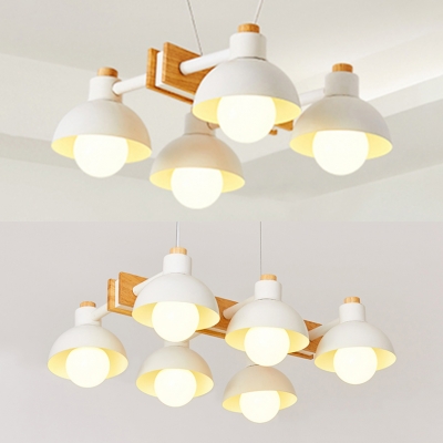 White Domed Island Light 4/6 Lights Nordic Macaron Metal Island Pendant for Living Room