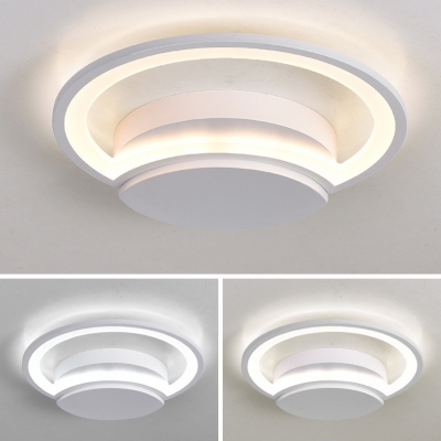 Acrylic Crescent LED Flush Mount Light Kindergarten Modern Style Third Gear/Warm/White Ceiling Fixture