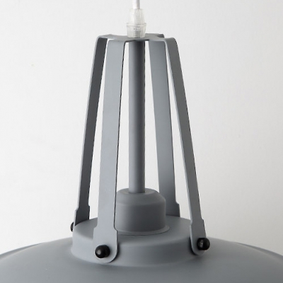 Black/Gray/Green/White Barn Shade Pendant Lamp Nordic Metal 1 Head Hanging Lighting for Restaurant