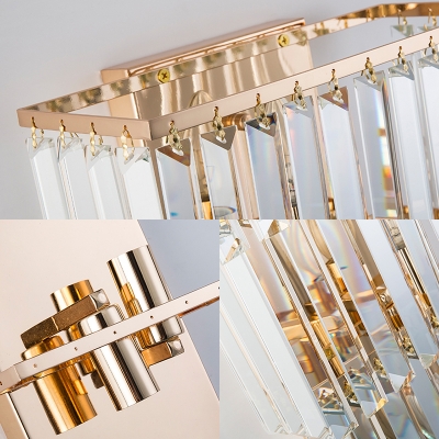 Glamorous Crystal 3-Tier Wall Light 3 Lights Contemporary Sconce Light in Gold for Dinging Room