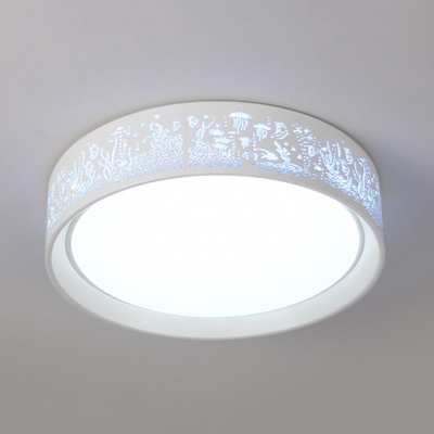 Hollow Shade Flush Mount Light Creative Modern Metal LED Ceiling Fixture in Warm/White for Balcony