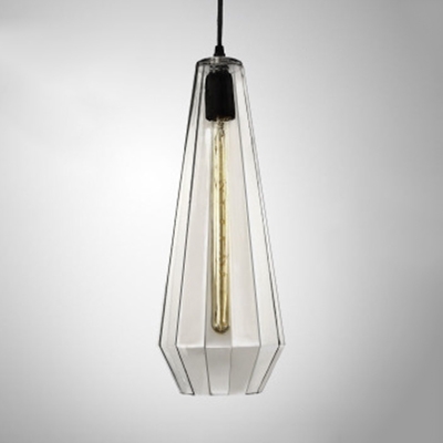 Mirror Glass Barn/Cone/Droplet Pendant Light Modern Single Light Hanging Lamp in Amber/Clear/Smoke