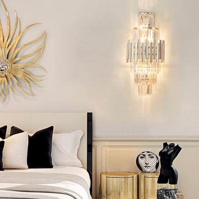 Modern Luxurious Wall Light Four Lights Glamorous Crystal Sconce Lamp for Living Room