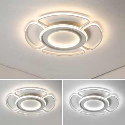 Nordic Blossom LED Ceiling Mount Light Acrylic Flush Light in Warm/White for Study Room