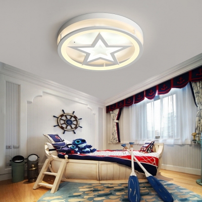 Ring & Star LED Flush Mount Light Modern Style Acrylic Ceiling Light in Warm/White for Dining Room