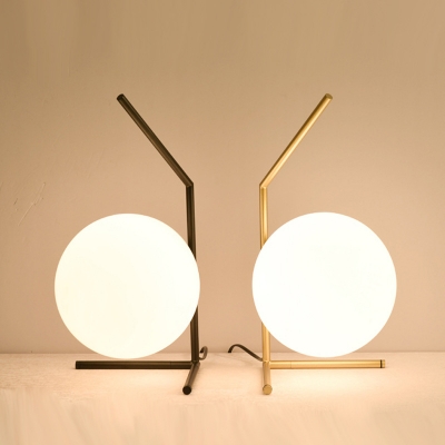Single Light Globe Desk Lamp Post, Modern Globe Table Lamp
