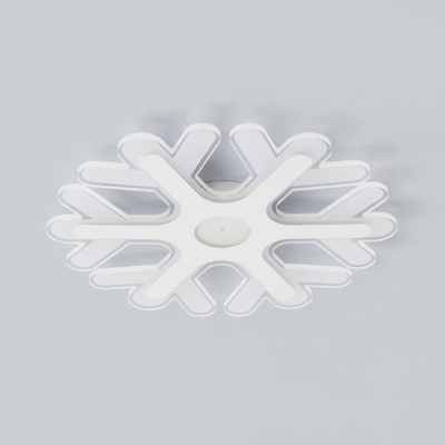 Kid Bedroom Snowflake Ceiling Light Acrylic Modern Stylish Warm Yellow/White LED Flushmount Light
