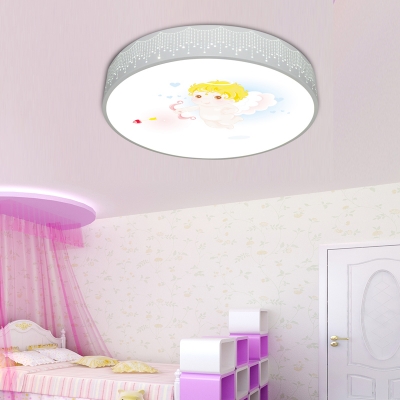 Acrylic Soccer LED Flush Ceiling Light Sport Third Gear/White Ceiling Lamp in Blue/Pink/White for Dining Room