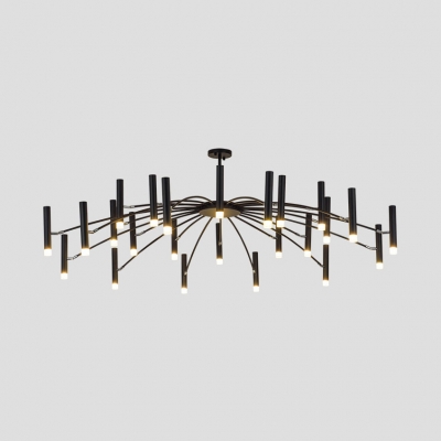 Spider Living Room Chandelier Metal 24 Lights Nordic Simple Hanging Light in Black/Rose Gold