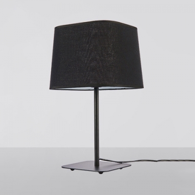 Beige/Black Square Desk Lamp Modern Simple Linen Shade 1 Light Table Lamp for Bedside
