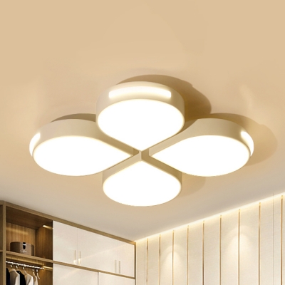 Floral Living Room LED Flush Mount Light Acrylic Simple Style Warm/White/Third Gear Ceiling Fixture