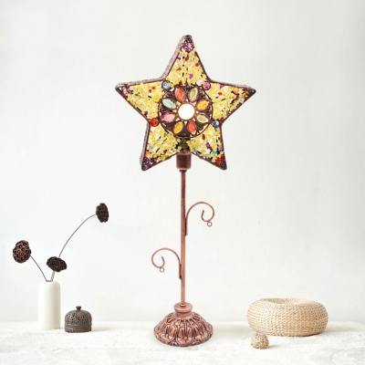 Light Moroccan Style Metal Table Lamp, Metal Star Table Lamp