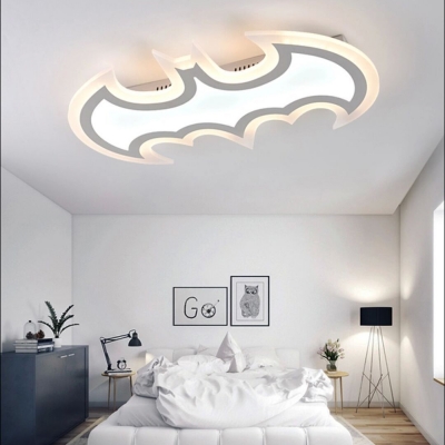 Acrylic Bat LED Ceiling Mount Light Child Bedroom Animal Third Gear Flush Light for Kid Bedroom