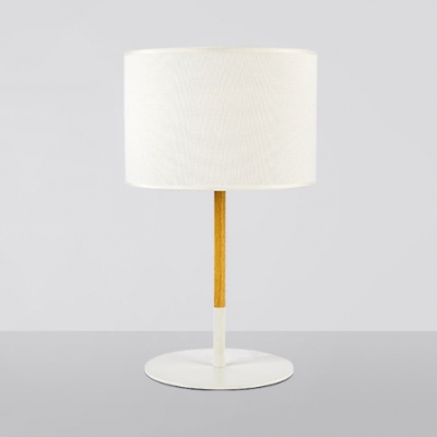 Fabric Drum Shade Desk Lamp For Bedroom, Drum Shade Table Lamp