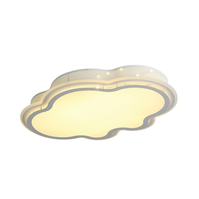 Hollow Cloud LED Flush Ceiling Light Simple Style Acrylic Blue/White Ceiling Lamp in Warm/White for Living Room