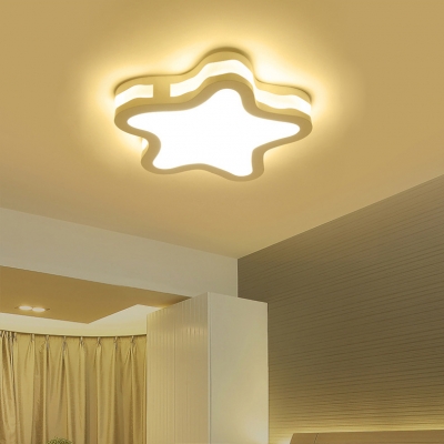 Metal Star Flush Mount Light Nursing Room Lovely Third Gear/White Lighting Ceiling Fixture