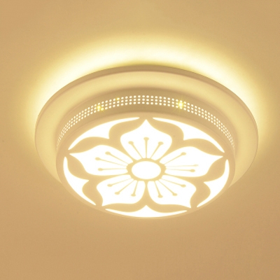 Modern White Flush Ceiling Light with Flower/Tree Metal Second Gear Ceiling Lamp for Corridor