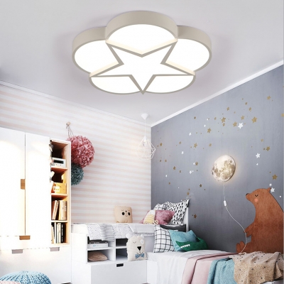 Nordic Blossom Star Flush Mount Light Acrylic Warm/White Lighting Ceiling Lamp for Living Room