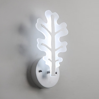 Nordic Style Antlers Sconce Light Acrylic White LED Wall Lamp in Warm/White for Kid Bedroom