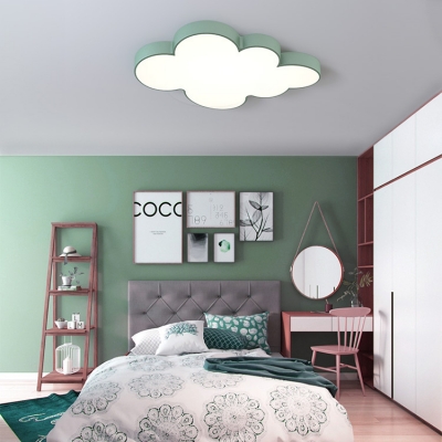 Acrylic Cloud LED Flush Ceiling Light Nursing Room Cartoon Lovely Ceiling Lamp with White Lighting