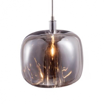 Amber/Clear/Smoke Stone-Like Mini Pendant Simple Glass Shade One Head Hanging Light for Bar Cafe