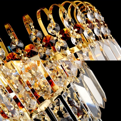 Clear Crystal LED Wall Sconce Luxurious Style Metal Sconce Lamp for Bedroom Dining Room