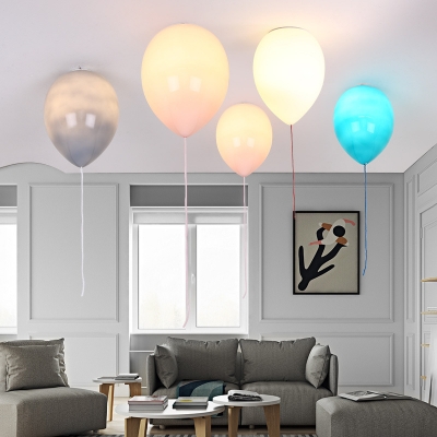 Creative LED Ceiling Fixture Balloon Glass Ceiling Mount Light for Nursing Room Game Room