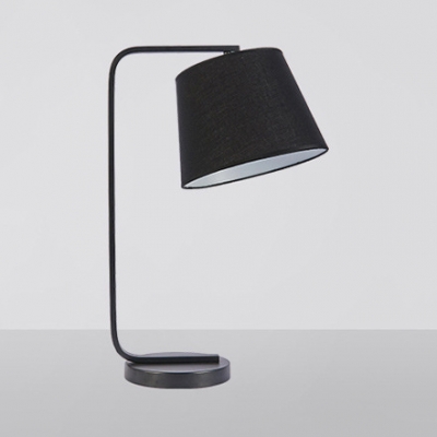 Single Head Tapered Standing Desk Lamp Contemporary Fabric Shade Table Light in Black/White