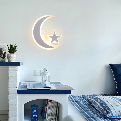 Acrylic Star&Moon Wall Lamp Modern Style LED Sconce Light with White/Yellow Lighting for Kitchen