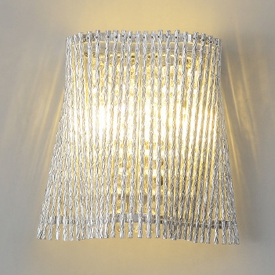 Aluminum Hollow Wall Light with Clear Crystal Modern Simple Sconce Light in Silver for Hallway Restaurant