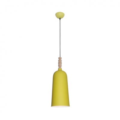 Candle Colored Bell Suspension Light One Bulb Nordic Stylish Metal Hanging Light for Shop Cafe