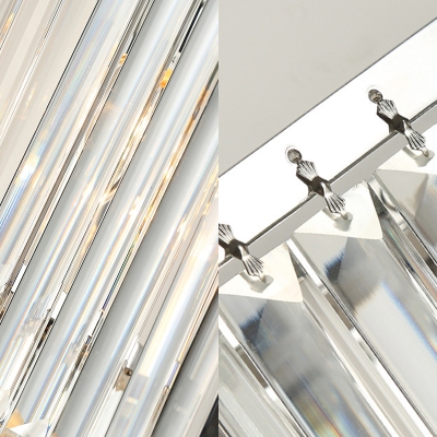 Linear Clear Crystal Wall Light Corridor Bathroom 3/4 Heads Contemporary Sconce Light in Chrome