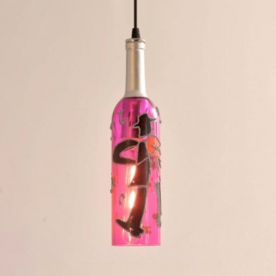 Liquid Bottle Pendant Light 1 Light Retro Loft Glass Hanging Pendant for Restaurant Bar Decor