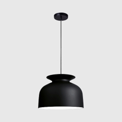 Aluminum Bowl Shade Ceiling Pendant 1 Bulb Nordic Modern Hanging Lamp in Black/White for Kitchen